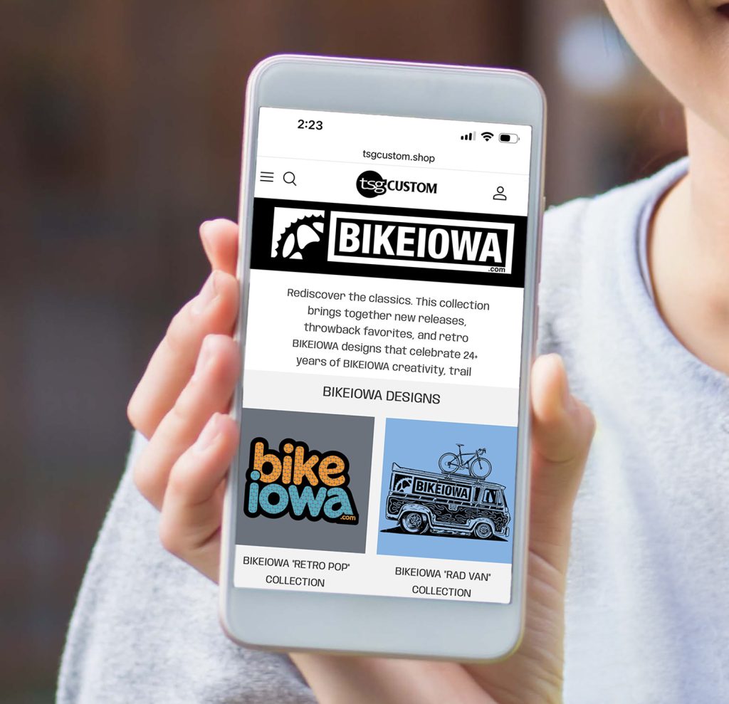 tshirt graphix graphic, iphone display of custom store